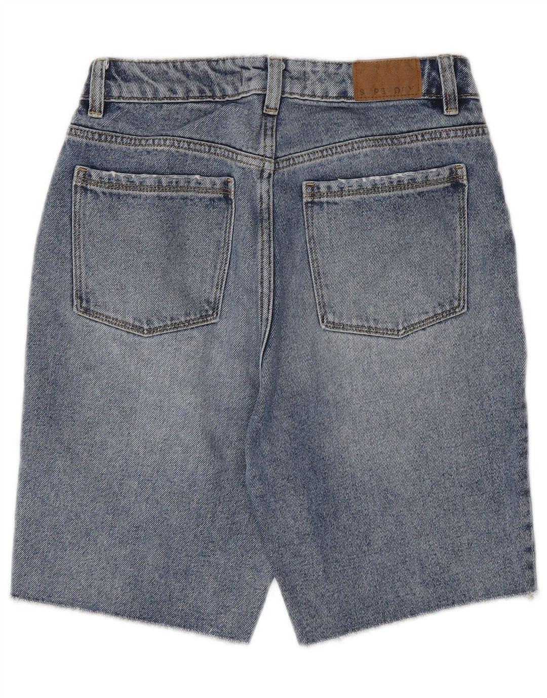Shorts jeans feminino SUPERDRY W26 pequeno algodão azul
