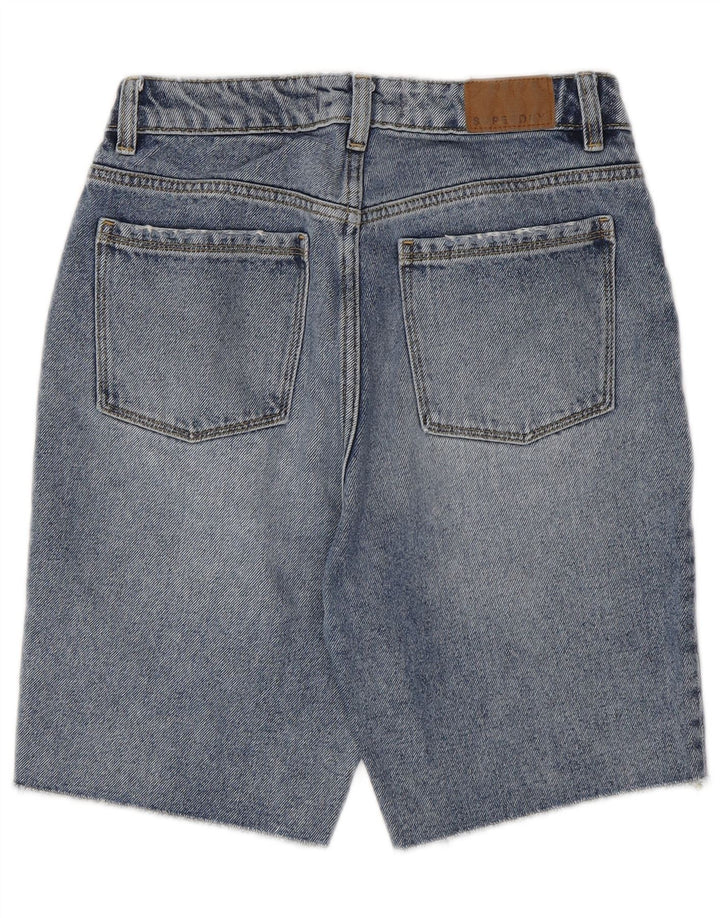 Shorts jeans feminino SUPERDRY W26 pequeno algodão azul