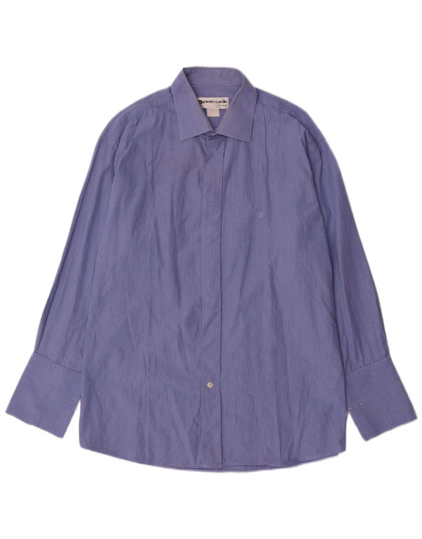 Camisa formal masculina PIERRE CARDIN tamanho 17 XL listra azul