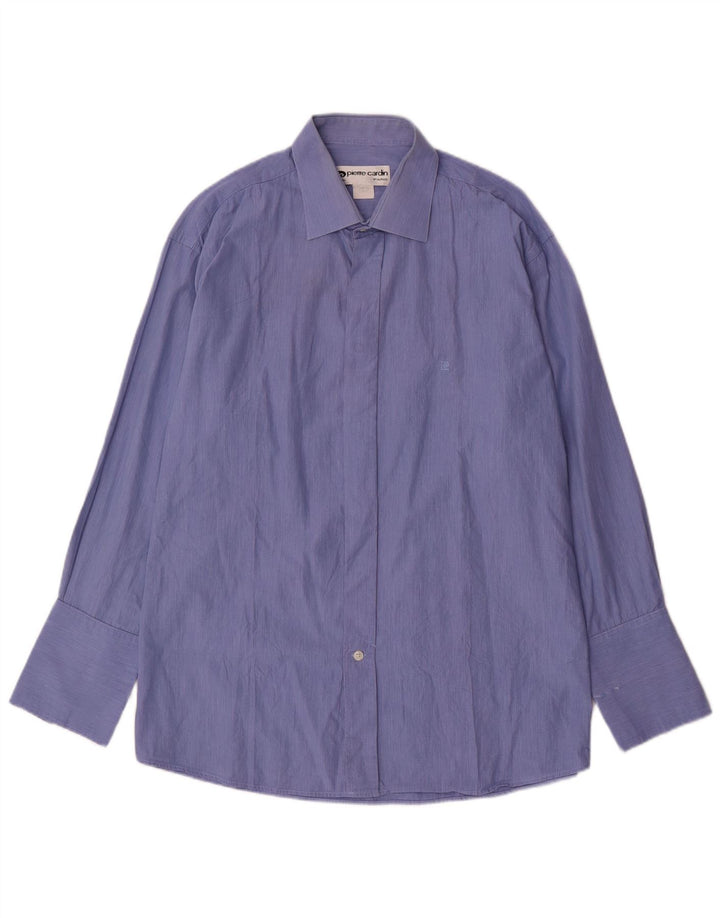 Camisa formal masculina PIERRE CARDIN tamanho 17 XL listra azul
