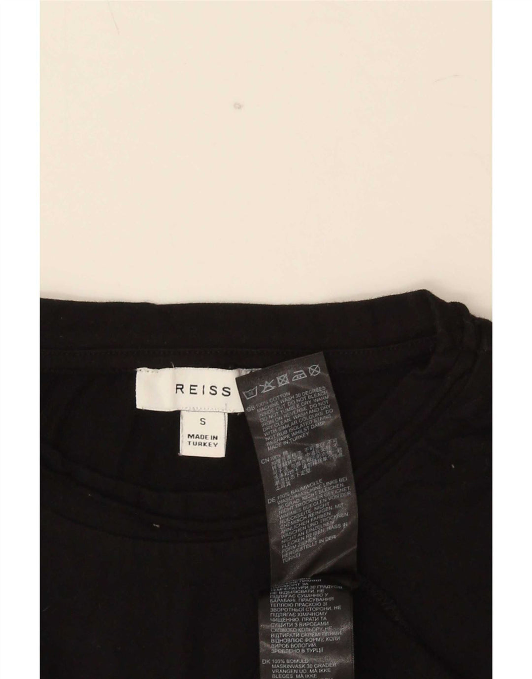 Camiseta masculina Reiss Top pequeno algodão preto