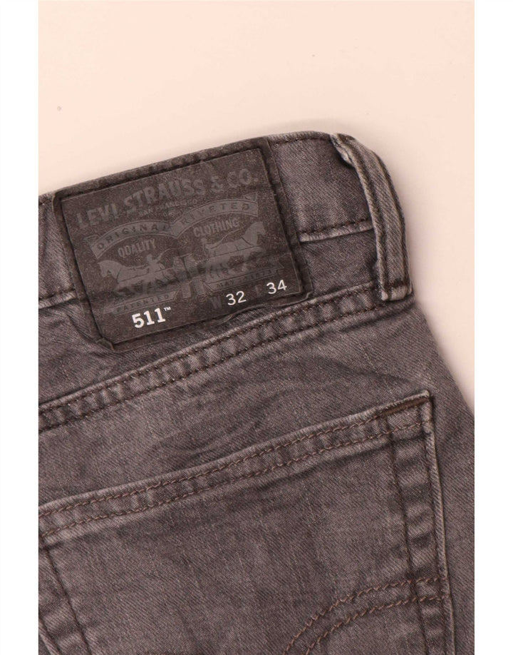 Calça Jeans Levis 511 Slim Masculina W32 L32 Cinza Algodão