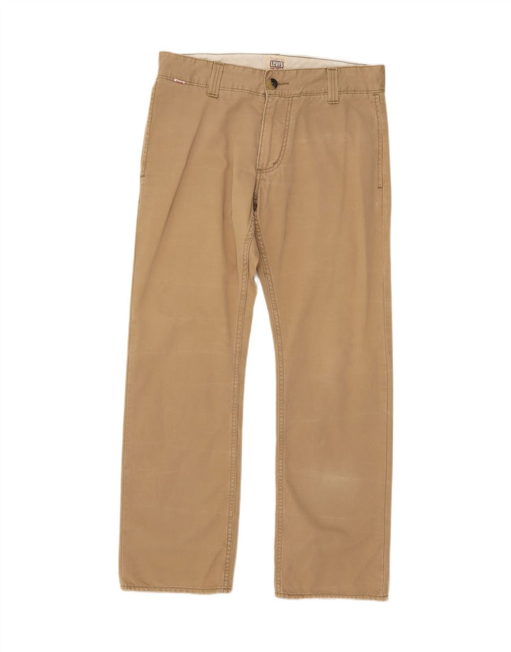 LEVI'S Mens Straight Slim Chino Trousers W32 L30 Beige Cotton Vintage Levi's and Second-Hand Levi's from Messina Hembry 