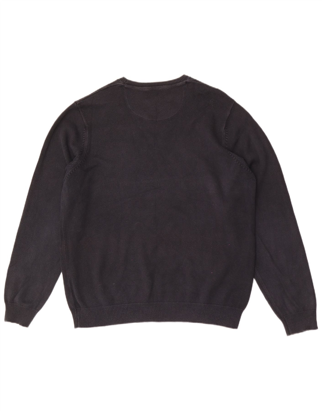 Suéter masculino Marks & Spencer com ajuste regular e gola redonda, preto médio