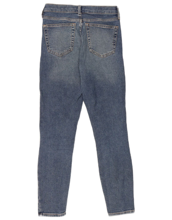 Topshop feminino Jamie Distressed Crop Skinny Jeans W26 L25 Azul Poliéster