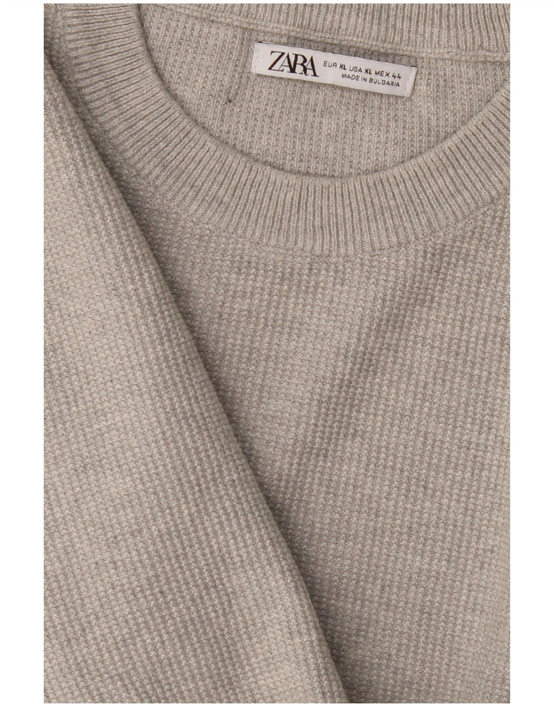 Zara Suéter feminino com gola redonda e gola redonda UK 18 XL cinza