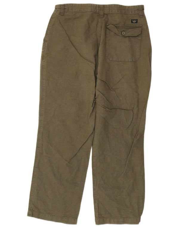 Calça jeans masculina Dockers reta W34 L30 linho cáqui