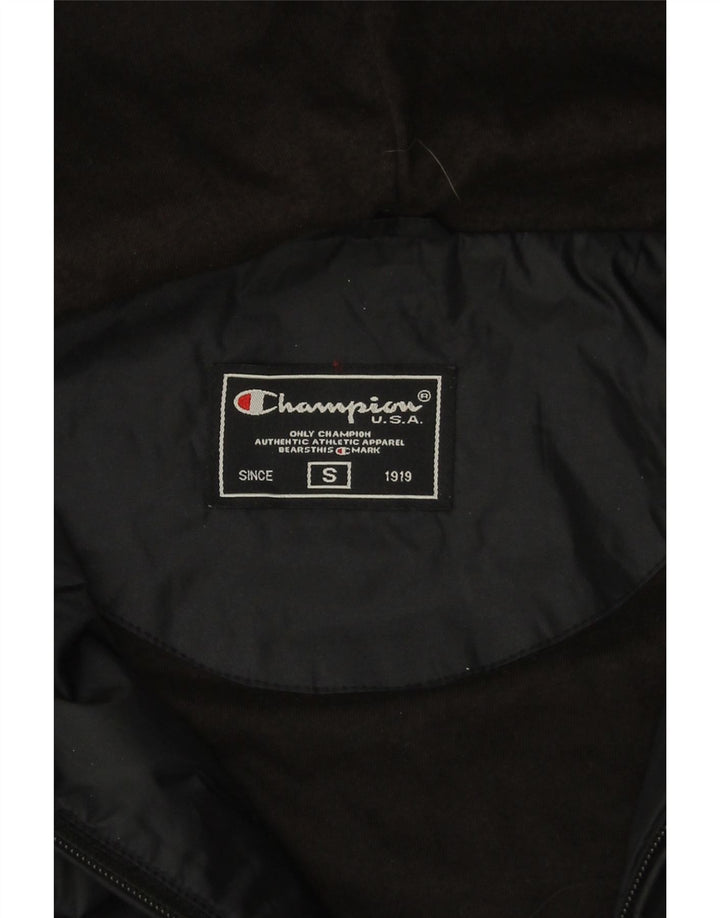 Jaqueta de chuva masculina com capuz Champion UK 36 pequena poliamida preta