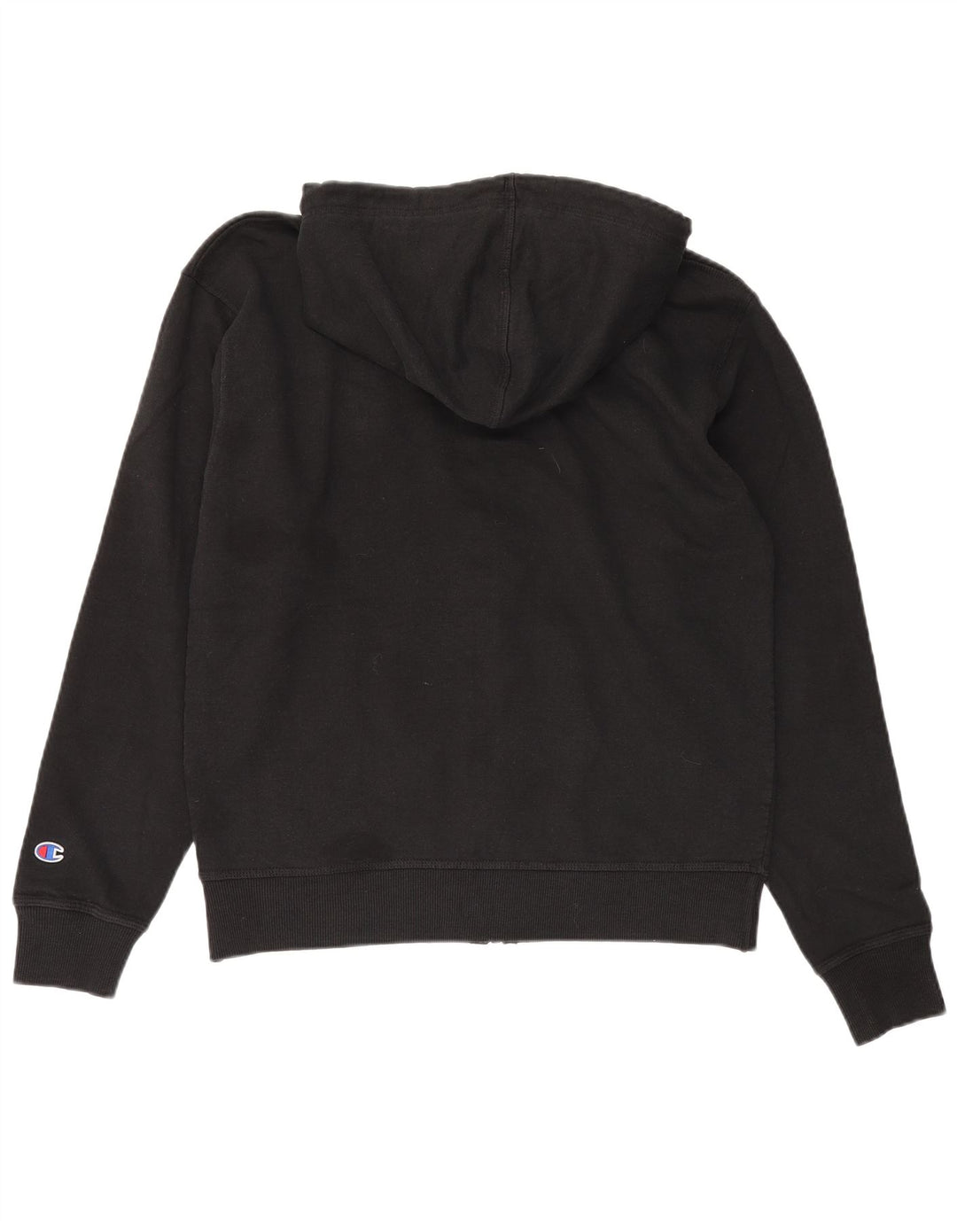 CHAMPION Suéter masculino com capuz e zíper gráfico médio algodão preto