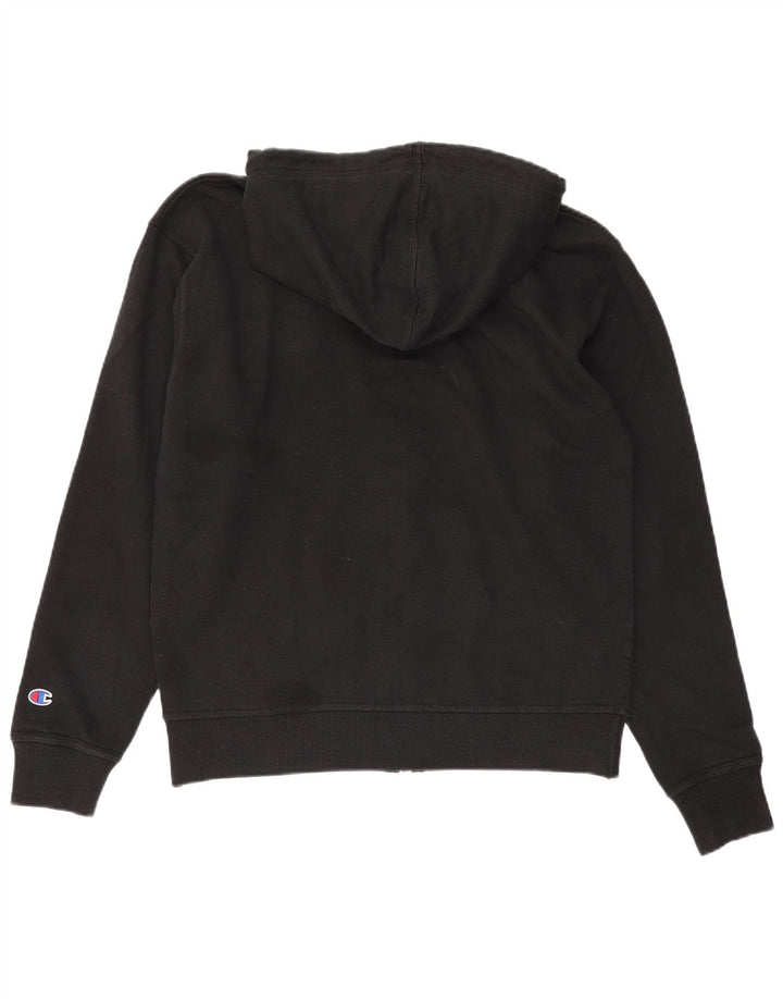 CHAMPION Suéter masculino com capuz e zíper gráfico médio algodão preto