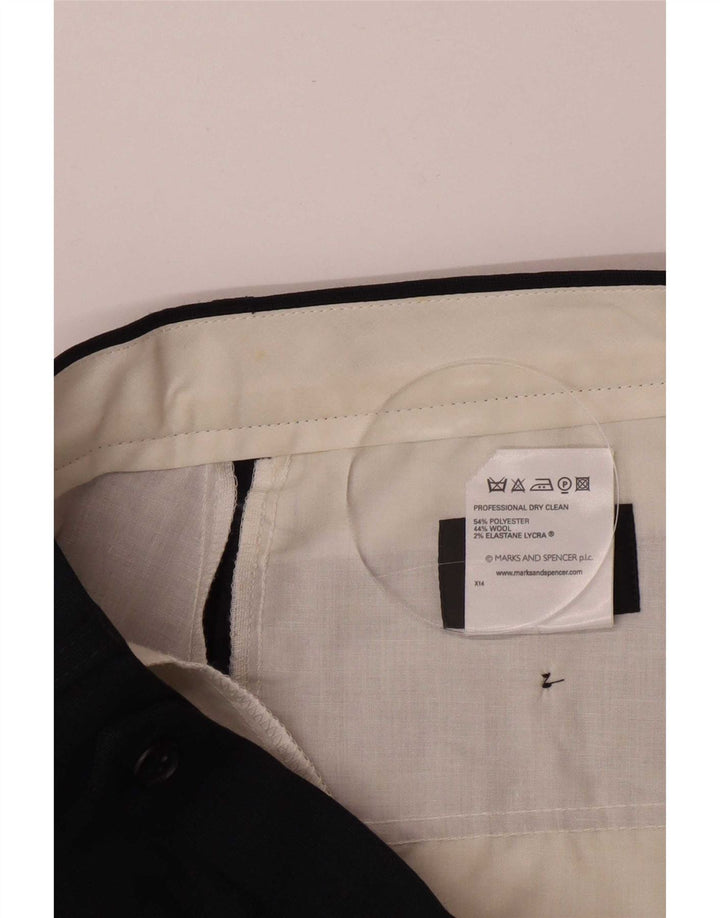 Calça masculina Marks & Spencer Pegged Suit W34 L33 azul marinho poliéster