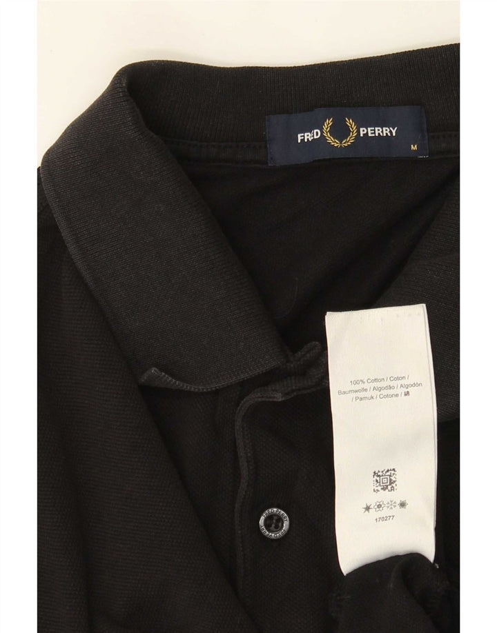 Camisa polo masculina Fred Perry de algodão preto médio