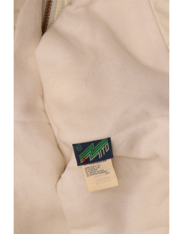 Jaqueta de esqui com capuz para mulheres vintage EU 42 grande poliéster azul Colourblock