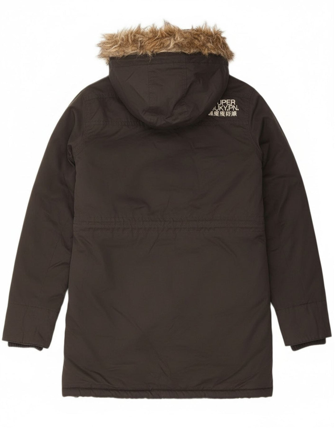 Jaqueta Parka Masculina Superdry Graphic com Capuz UK 38 Poliéster Cinza Médio