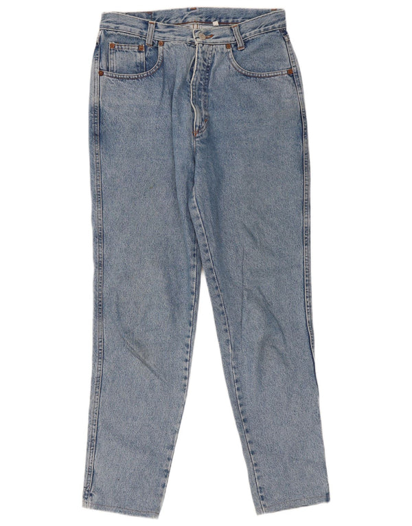 Benetton Jeans Cônicos Femininos de Cintura Alta IT 46 Grande W28 L28 Algodão Azul