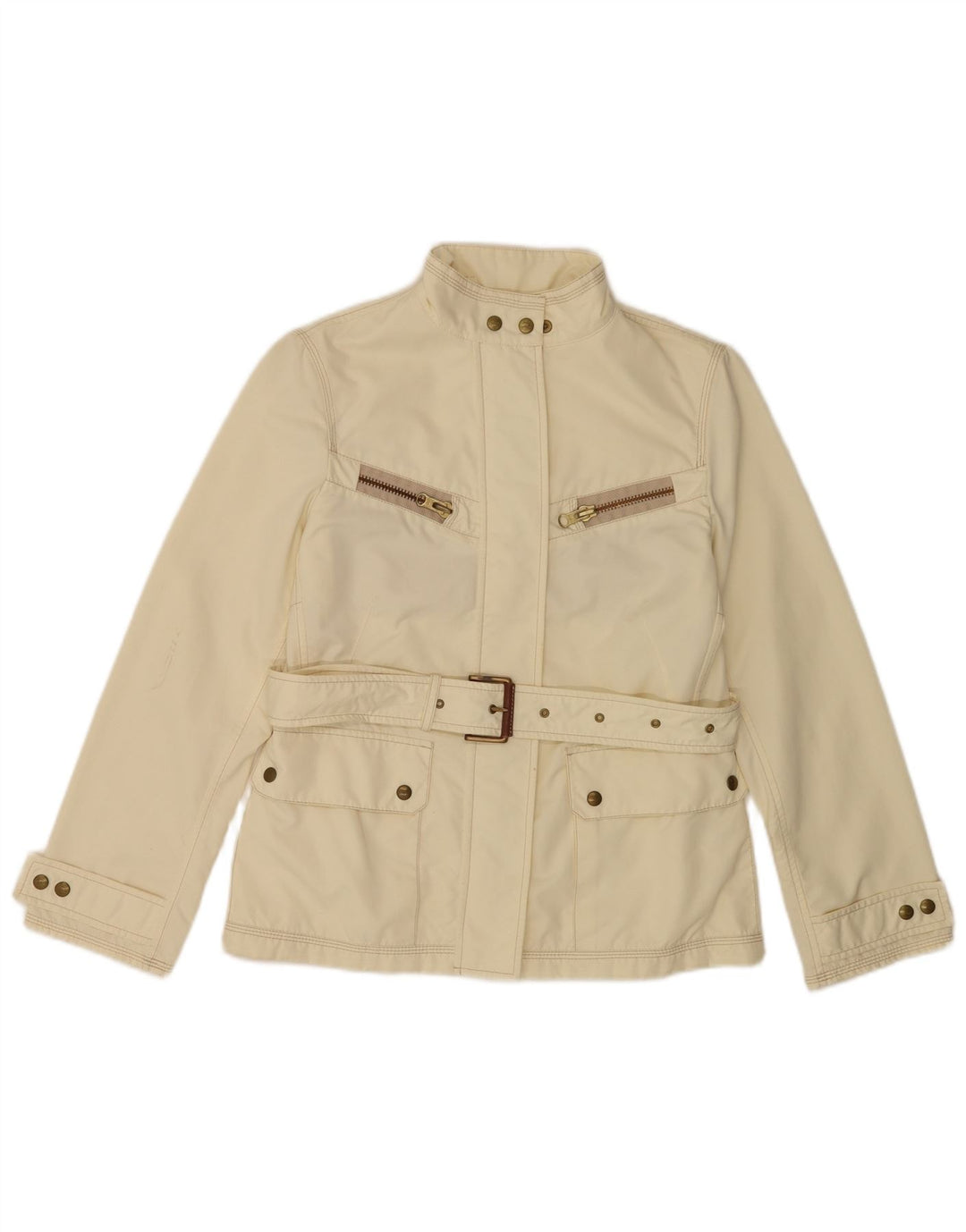 Fay Womens Utility Jacket UK 10 Pequeno Poliéster Branco
