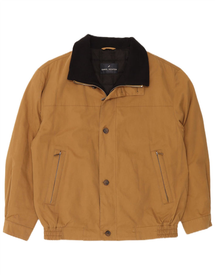 Jaqueta bomber masculina DANIEL HECHTER Paris Reino Unido 42 XL algodão bege