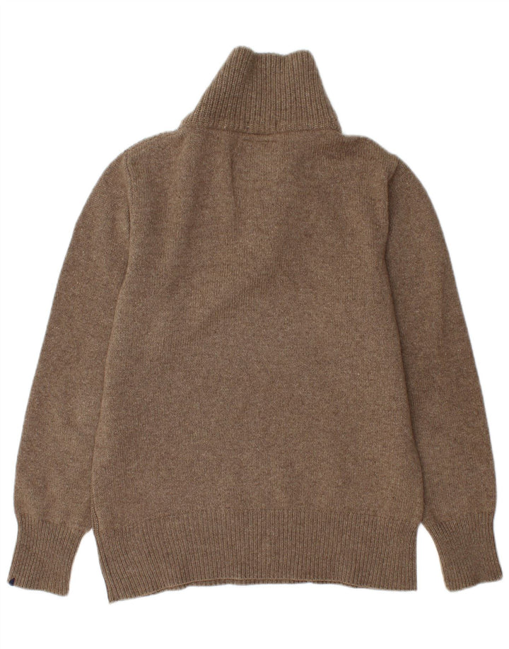Suéter masculino SUN68 com gola xale e lã marrom grande