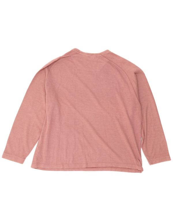 Suéter masculino Marks & Spencer Blue Harbor com decote em V 2XL algodão rosa