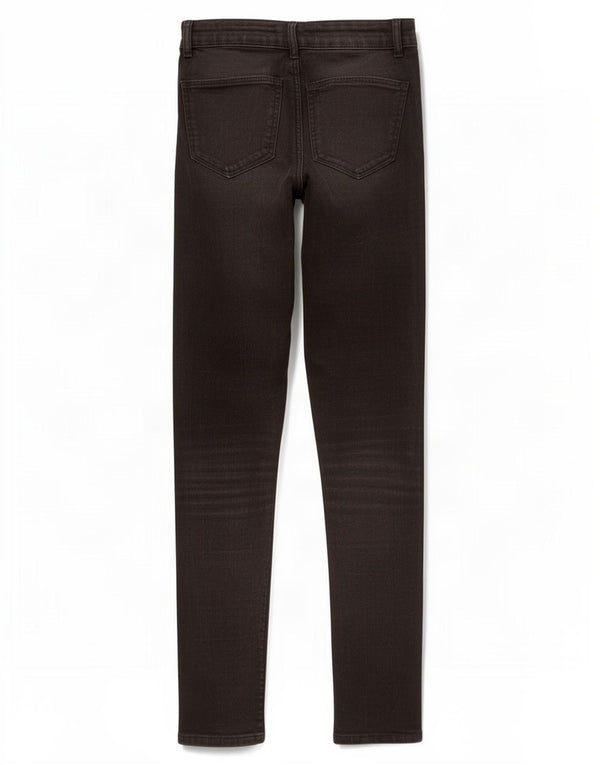 Zara Jeans skinny feminino de cintura alta EU 34 2XS W24 L27 algodão preto