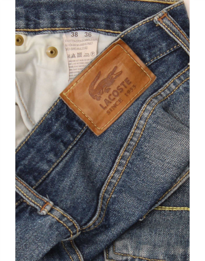 Jeans retos masculinos Lacoste W36 L30 algodão azul