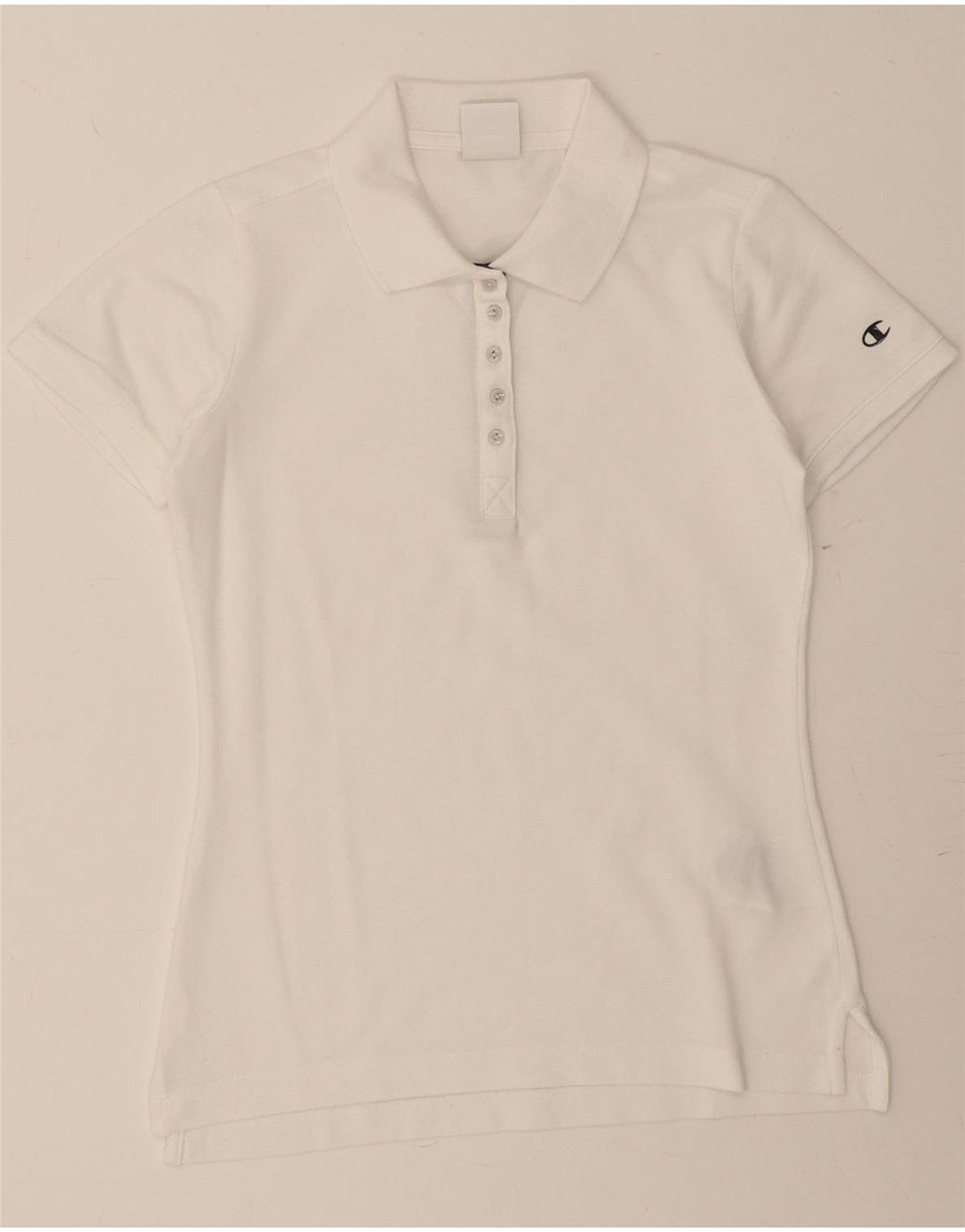 CHAMPION Womens Polo Shirt UK 6 XS White Cotton Vintage Champion and Second-Hand Champion from Messina Hembry 