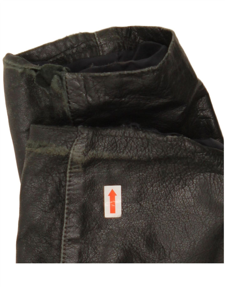 Jaqueta de couro vintage feminina IT 44 médio preto