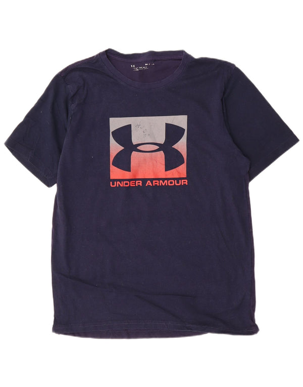 Under Armour Camiseta masculina gráfica top pequeno algodão azul marinho