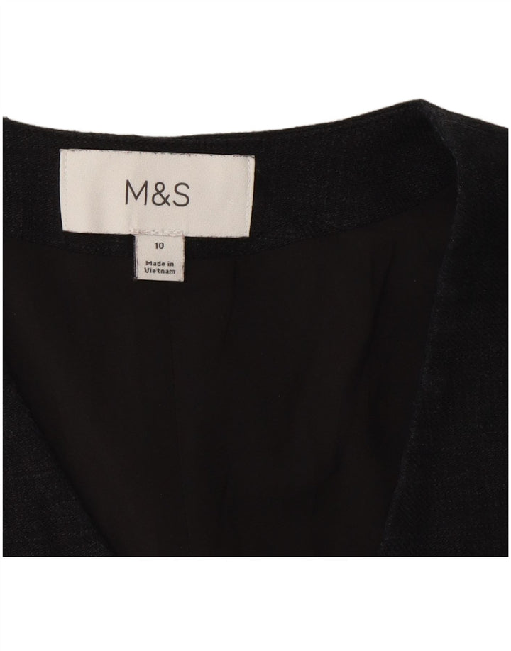Colete feminino Marks & Spencer Reino Unido 10 pequeno linho preto