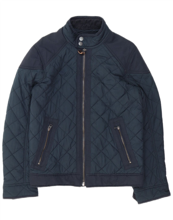 Jaqueta acolchoada masculina Abercrombie & Fitch Reino Unido 36 poliéster azul marinho pequeno