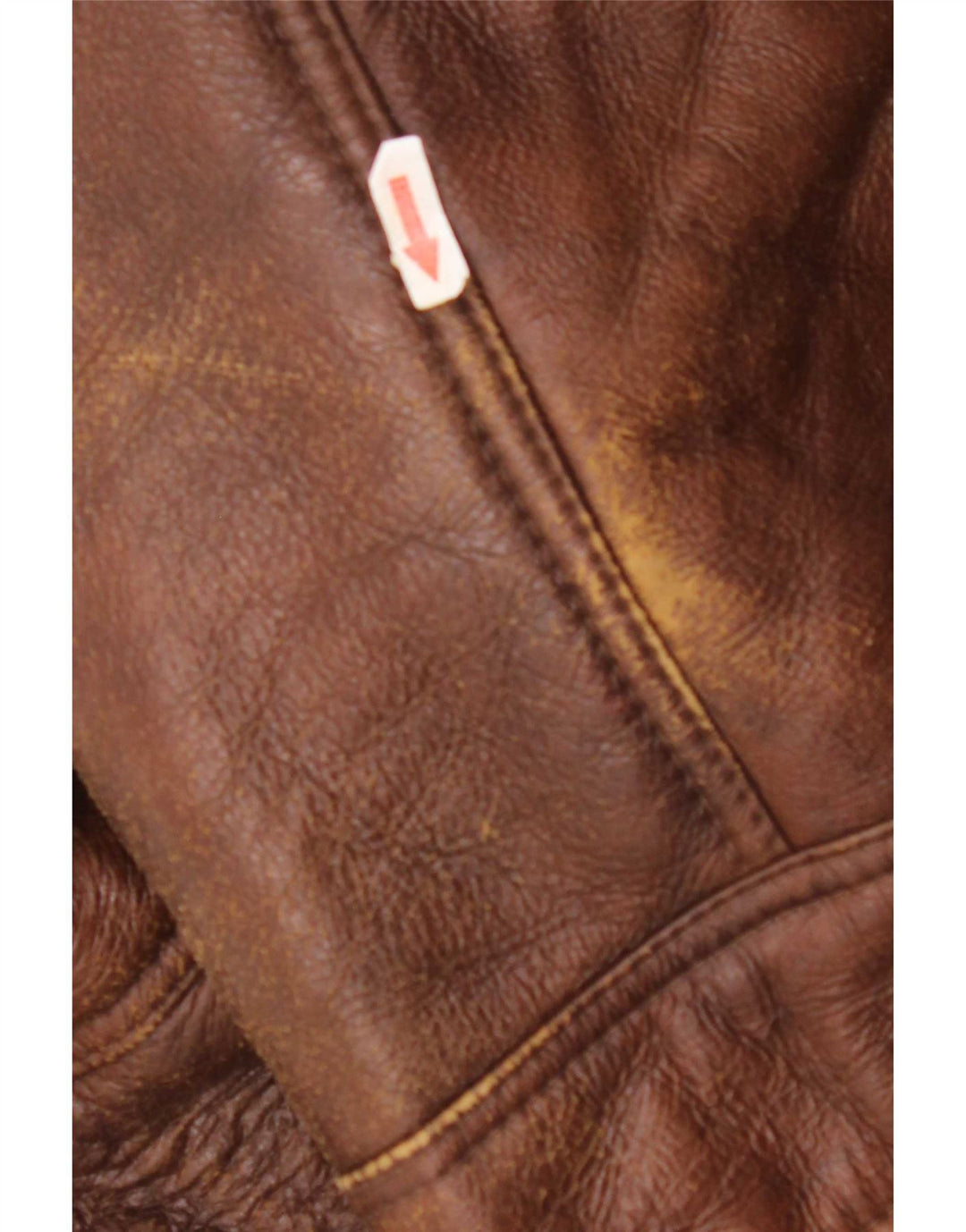 Jaqueta masculina vintage de shearling IT 52 XL marrom shearling