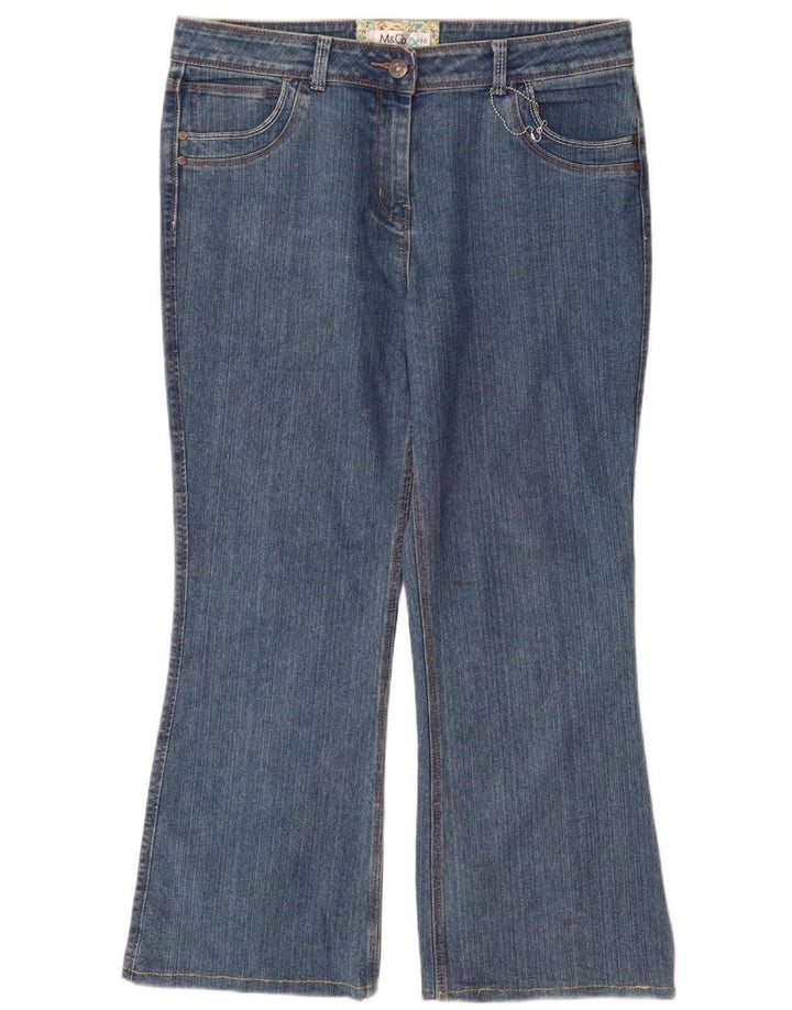 M&Co Jeans Bootcut Feminino Reino Unido 16 Grande W34 L29 Azul Algodão