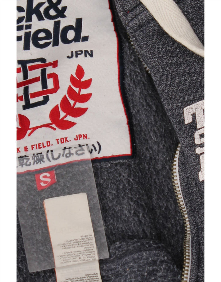 Suéter masculino SUPERDRY com capuz e zíper gráfico pequeno algodão azul marinho