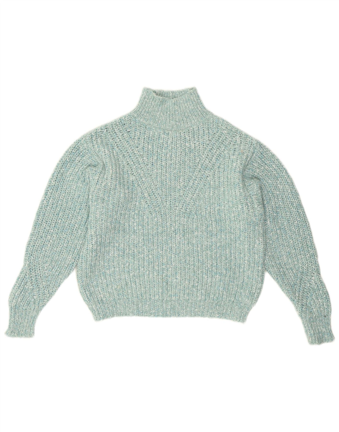 Suéter feminino Marks & Spencer com gola tartaruga Reino Unido 10 pequeno turquesa