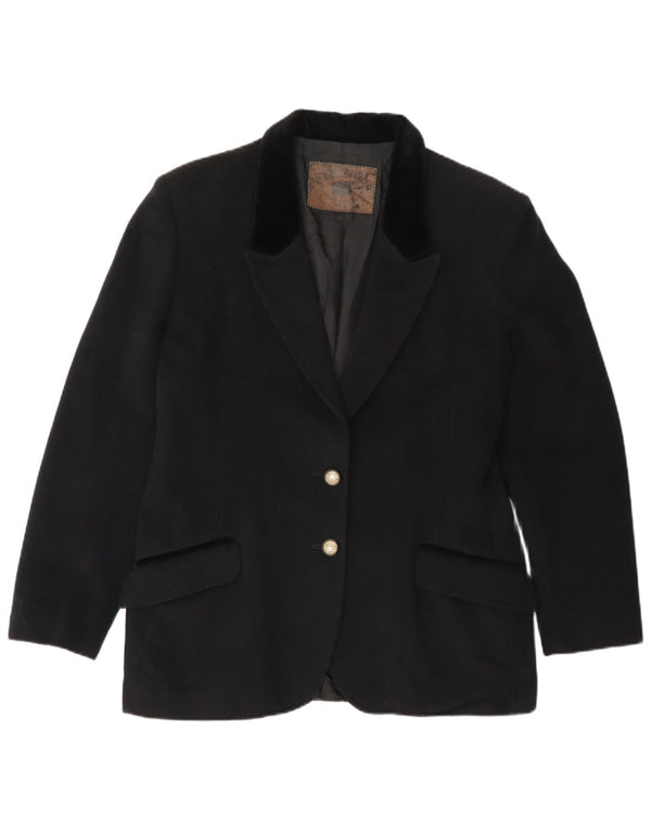 Jaqueta blazer feminina vintage de 2 botões IT 48 XL lã preta