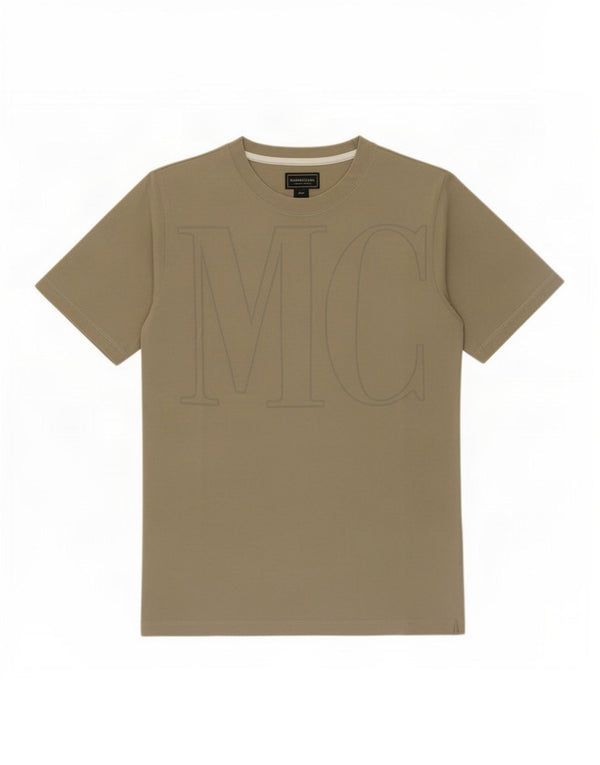 Camiseta gráfica masculina Marlboro Classics Top pequeno algodão cáqui