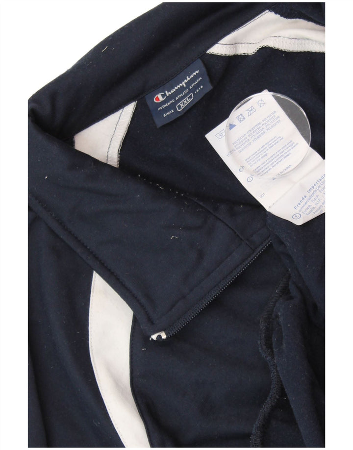 CHAMPION Jaqueta masculina de treino 2XL azul marinho poliéster colorblock
