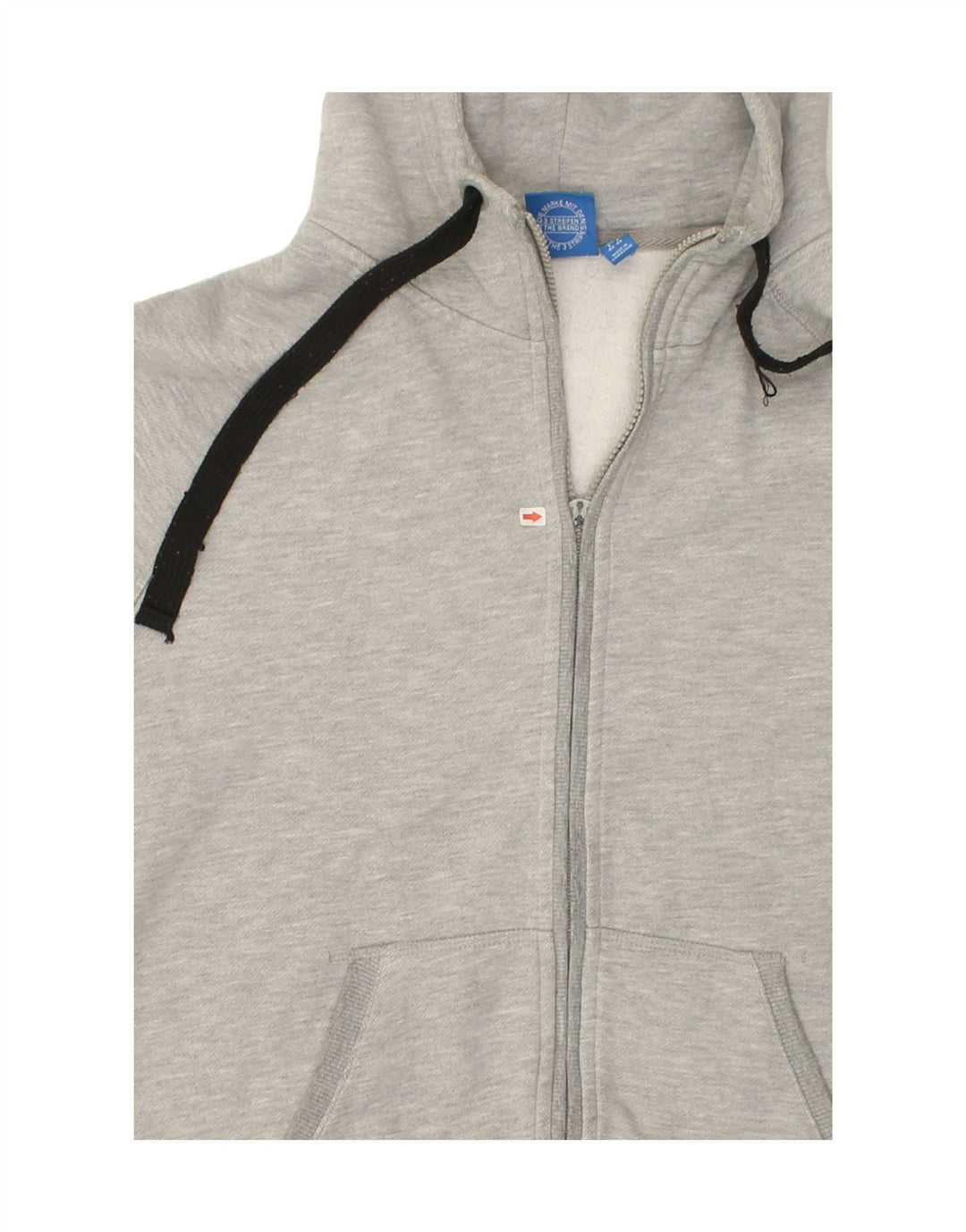 ADIDAS Womens Zip Hoodie Sweater UK 14 Large Grey Cotton Vintage Adidas and Second-Hand Adidas from Messina Hembry 
