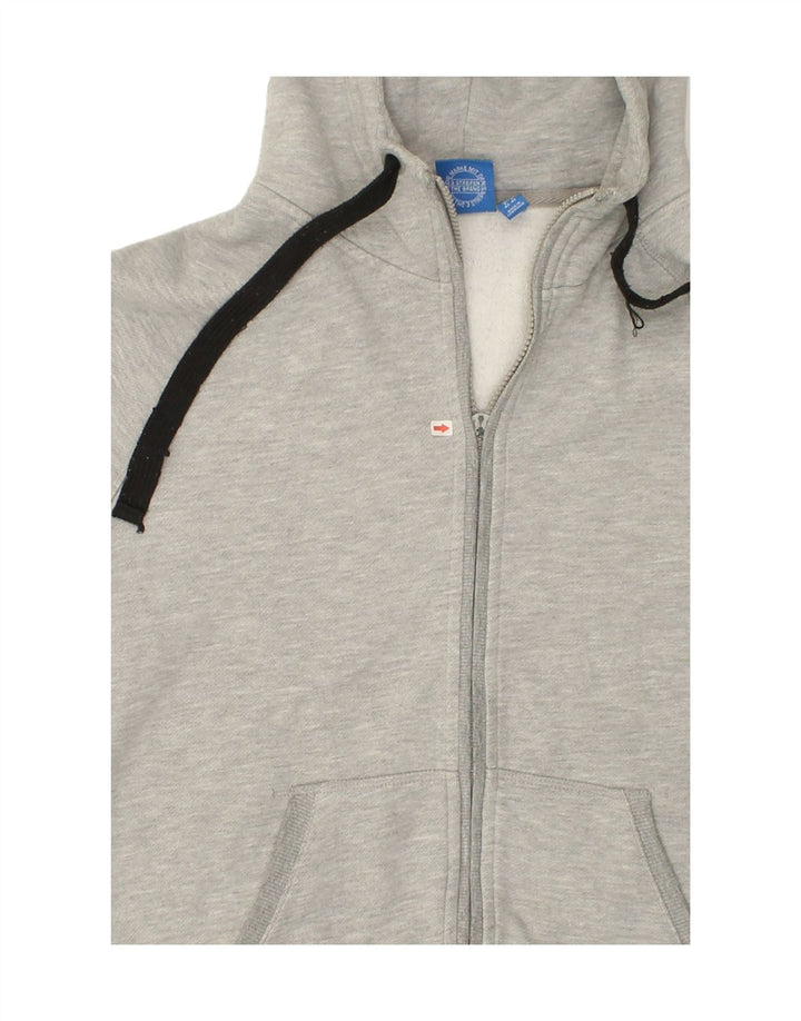 ADIDAS Womens Zip Hoodie Sweater UK 14 Large Grey Cotton Vintage Adidas and Second-Hand Adidas from Messina Hembry 