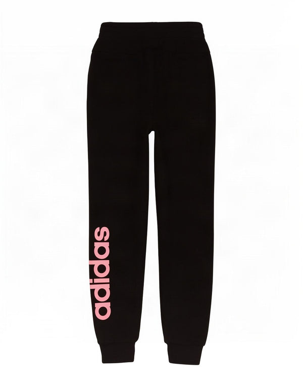 Adidas Womens Graphic Tracksuit Calças Joggers UK 4/6 XS Algodão Preto