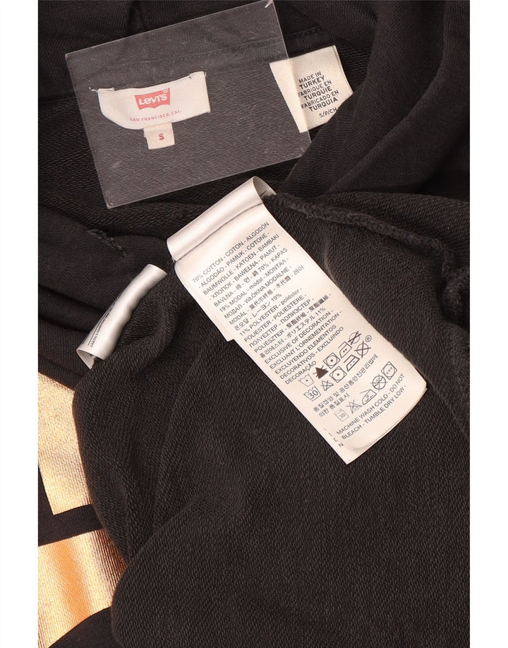 Moletom com capuz gráfico masculino Levi's pequeno algodão preto