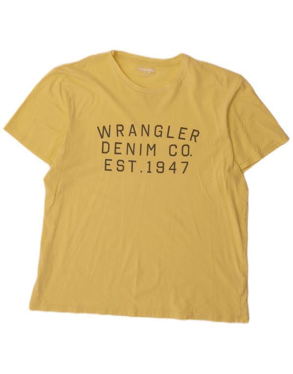 Camiseta Wrangler masculina gráfica grande algodão amarelo