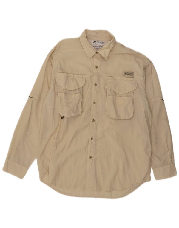 Camisa Columbia Masculina Medium Bege Nylon