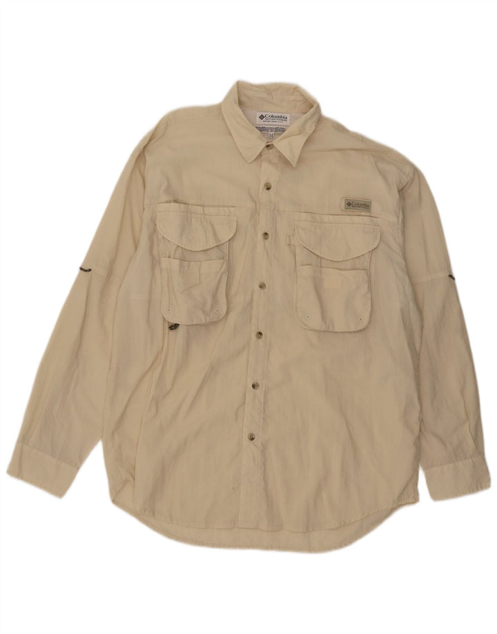 Camisa Columbia Masculina Medium Bege Nylon