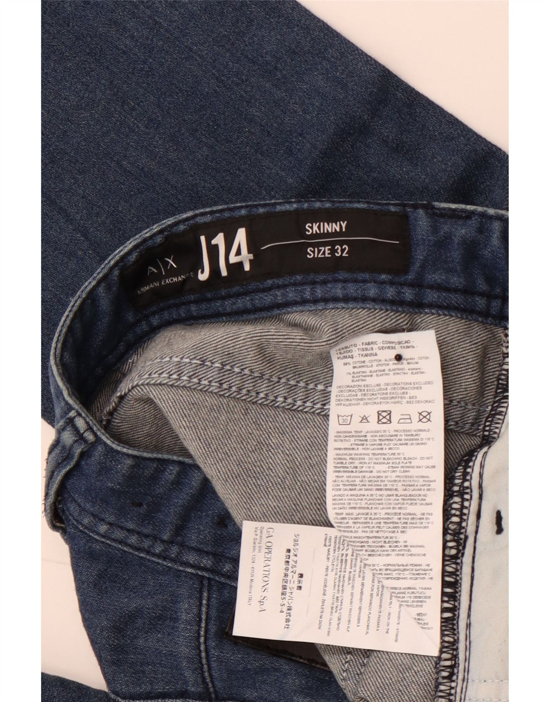 ARMANI EXCHANGE J14 Jeans Skinny Feminino W32 L31 Azul Algodão