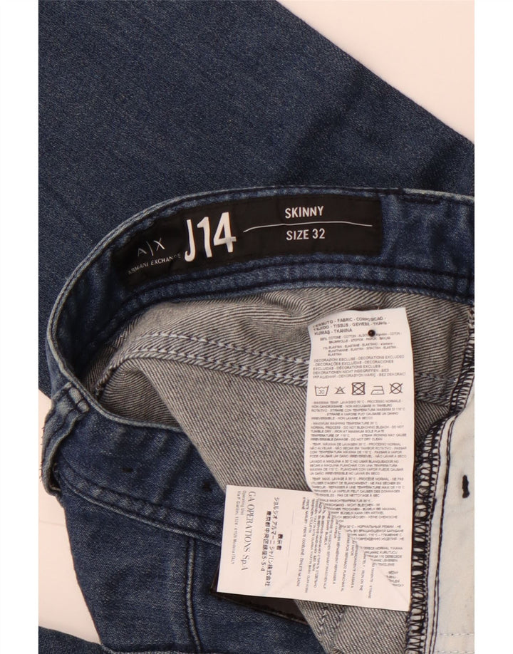 ARMANI EXCHANGE J14 Jeans Skinny Feminino W32 L31 Azul Algodão