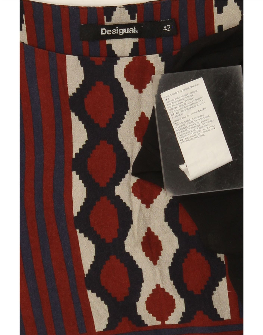 DESIGUAL Vestido feminino linha A EU 42 grande multicolorido geométrico