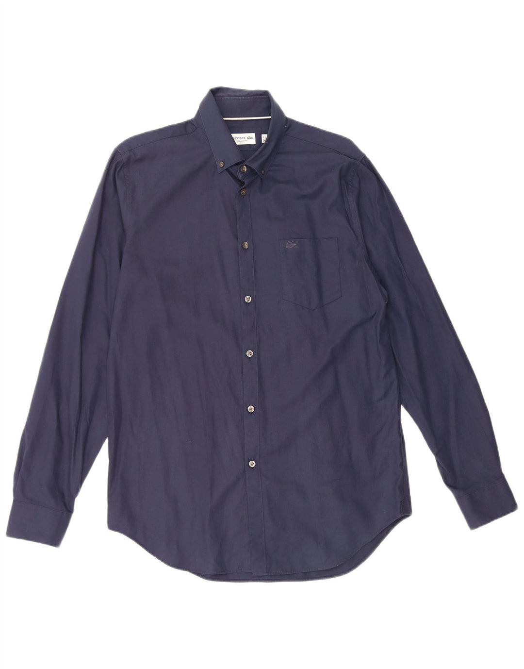 Camisa masculina Lacoste Regular Fit tamanho 40 15 1/2 médio azul marinho algodão