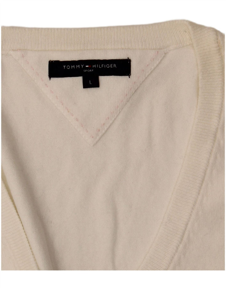 Tommy Hilfiger Camiseta Feminina Colete UK 14 Grande Branco