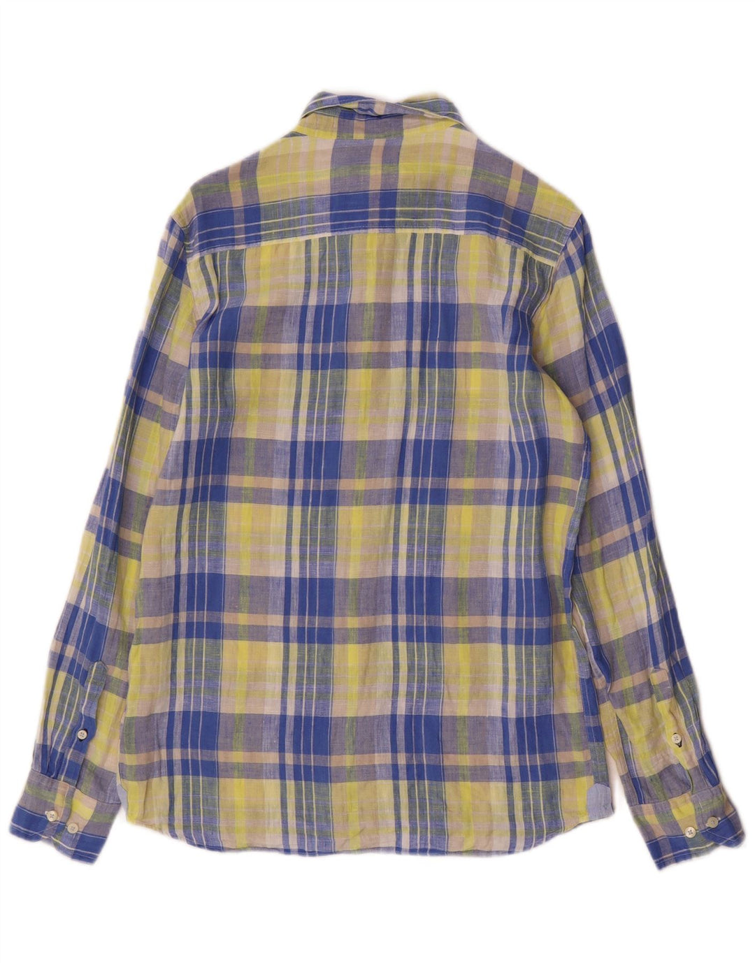 Camisa masculina Massimo Dutti 13-14 anos linho xadrez amarelo